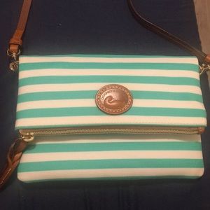Dooney and Bourke striped foldover zip crossbody